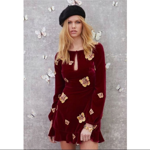 NWT For Love & Lemons Papillon Appliqué Dress - Picture 3 of 10